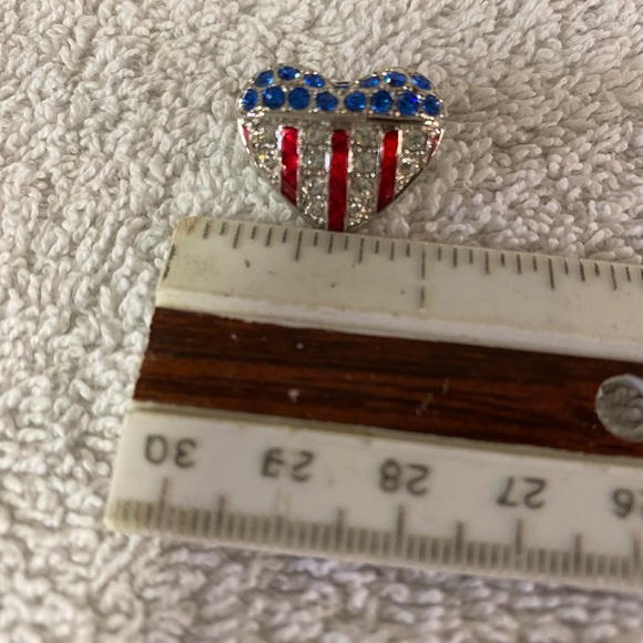 Swarovski Jewelry - Swarovski Heart Brooch with Red, Blue, and Silver Crystals